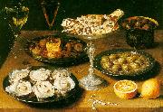 Osias Beert Still Life with Oysters and Pastries Germany oil painting artist